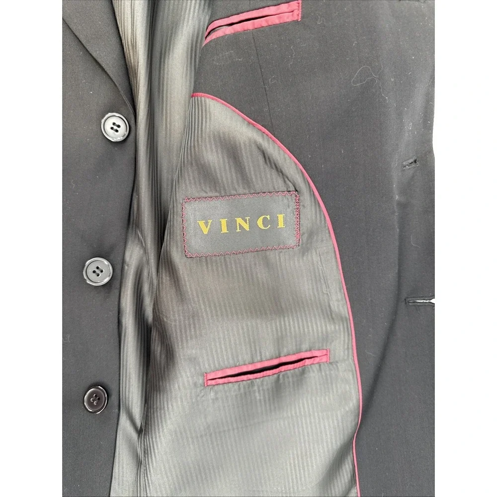 Vinci Black Blazer Designed In Italy Suit‎ Jacket Mens 42R